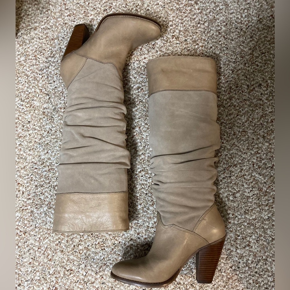ZODIAC beige leather and faux suede women’s boots 👢